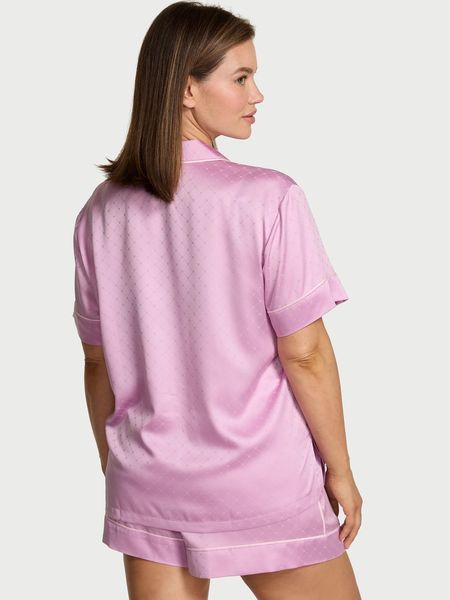 Фото Жіноча сатинова піжама Victoria&rsquo;s Secret Short Satin Pajama Set рожева з шортами, розмір XS 100213,