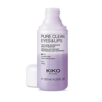 Фото Двофазний засіб для зняття макіяжу з очей та губ Kiko Milano PURE CLEAN EYES & LIPS 125 мл 2520557521,